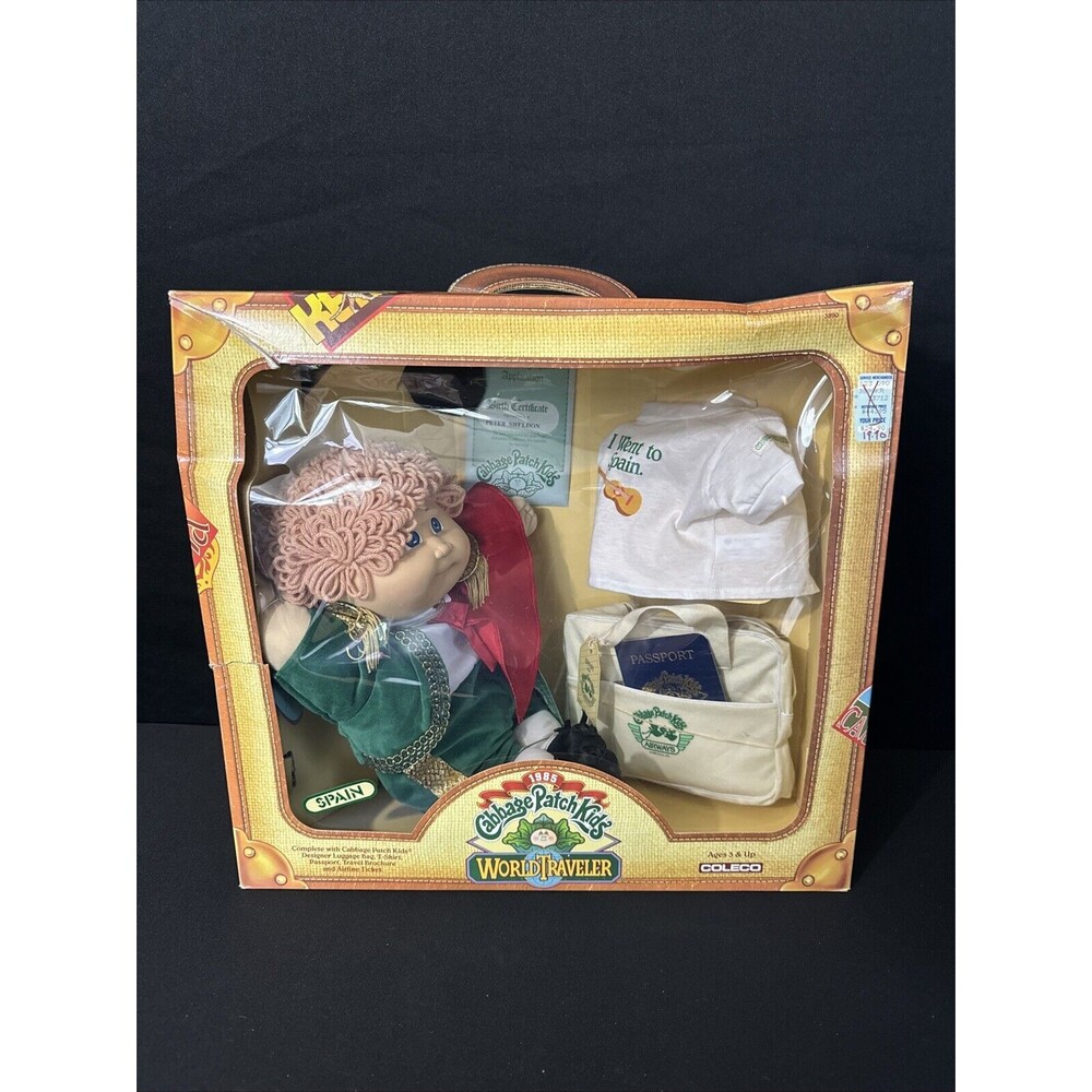 1985 Cabbage Patch Kids World Traveler Coleco “Peter Sheldon” Spain New, Opened